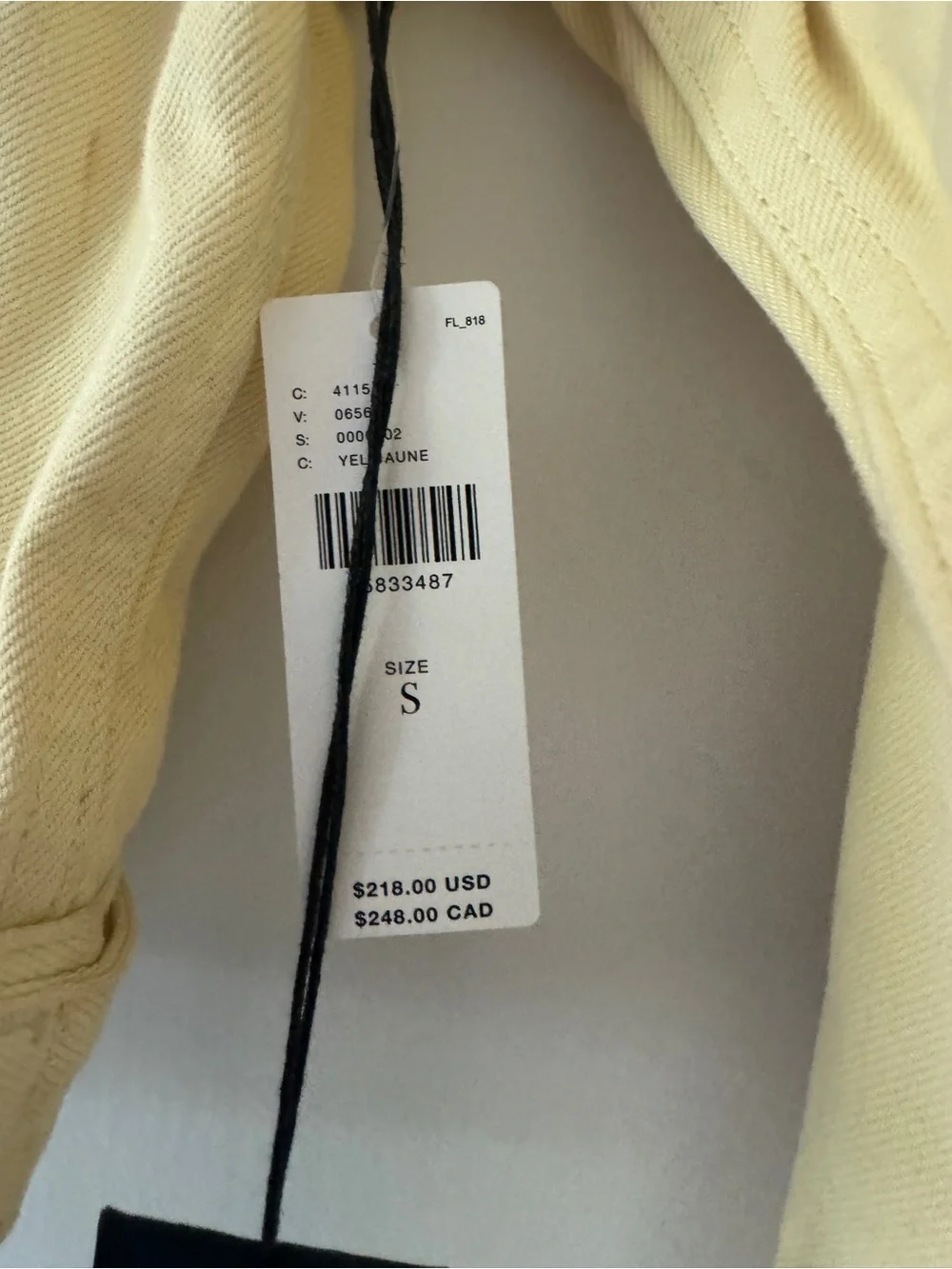 EDWIN x Anthropologie Sia Cropped Denim Jacket Yellow Lemonade Size Small